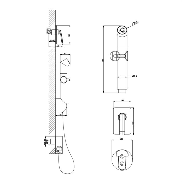 Гигиенический душ со смесителем Lemark Comfort LM6819C, Хром