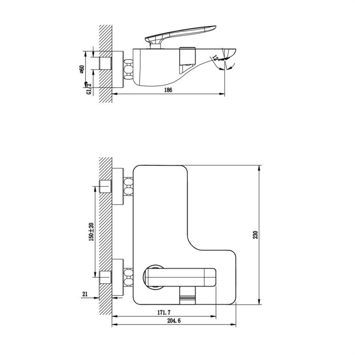 Смеситель для ванны Lemark Comfort LM6802C, Хром