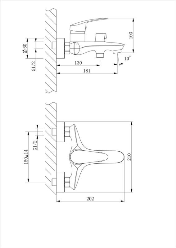 Смеситель для ванны Lemark Linara LM0414C, Хром