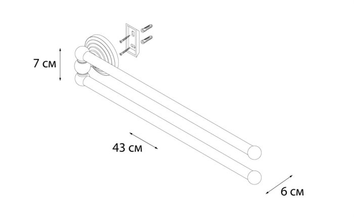 Полотенцедержатель FIXSEN Retro рога 2-ой (FX-83802A)