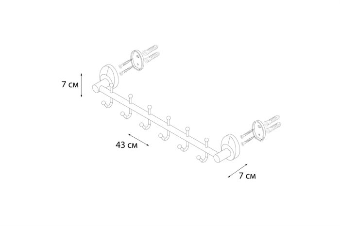 Планка FIXSEN Europa 6 крючков (FX-21805-6)