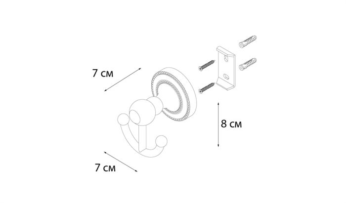 Крючок двойной Fixsen Antik FX-61105A (FX-61105A)