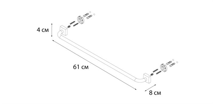 Полотенцедержатель FIXSEN Kvadro трубчатый 60 (FX-61301)