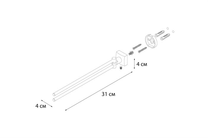 Полотенцедержатель FIXSEN Kvadro рога 2-ой (FX-61302A)