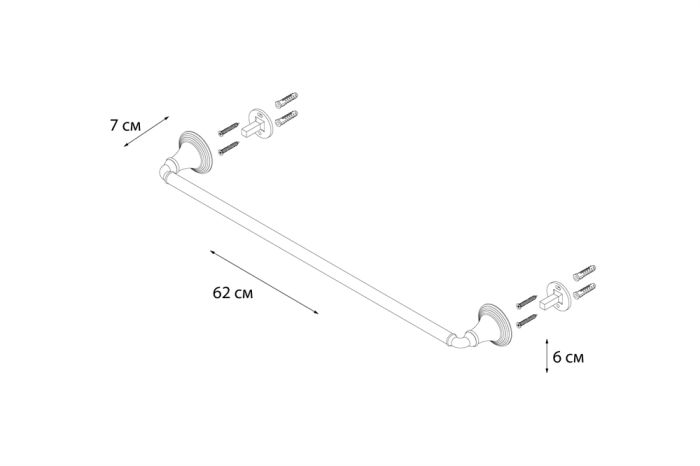 Полотенцедержатель FIXSEN Luksor трубчатый (FX-71601B)