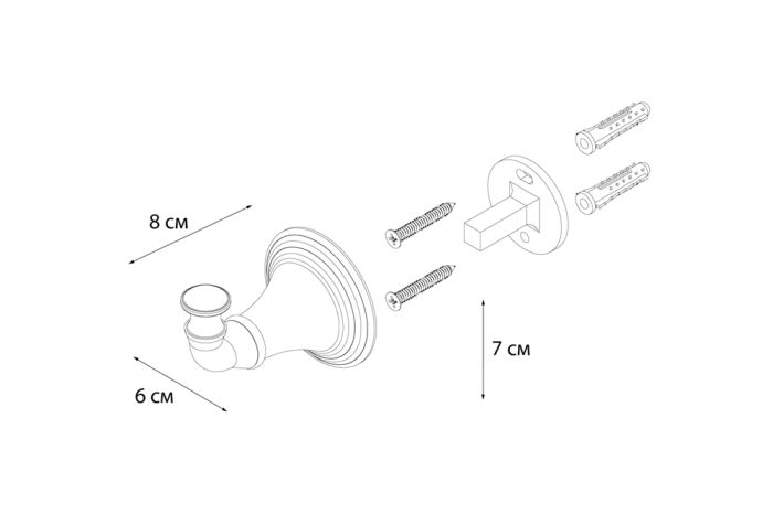 Крючок FIXSEN Luksor одинарный (FX-71605B)