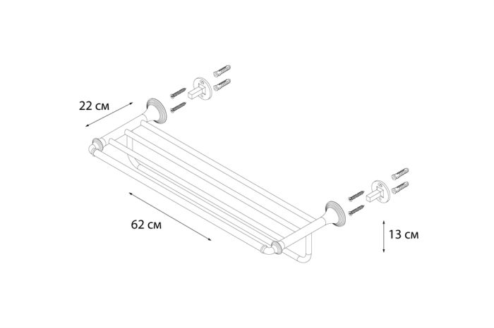 Полка для полотенец FIXSEN Luksor (FX-71615B)