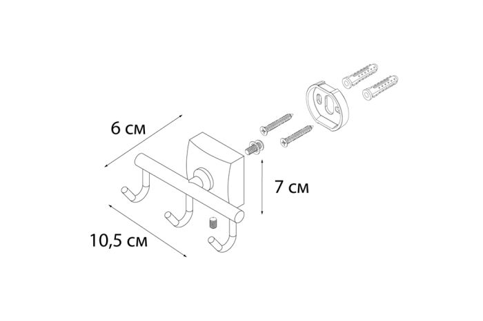 Крючок FIXSEN Kvadro тройной (FX-61305C)