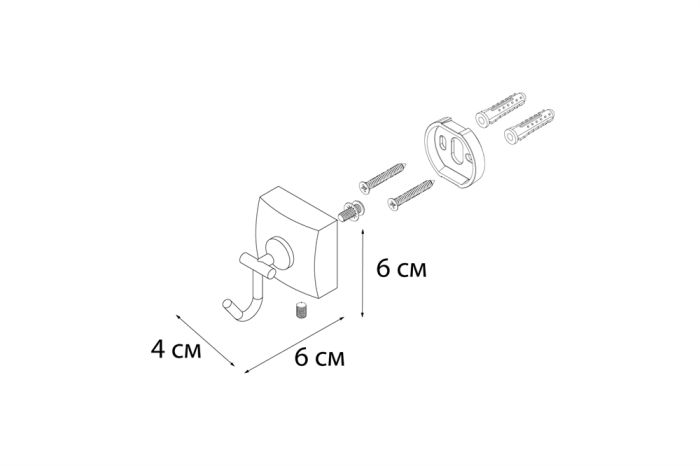 Крючок FIXSEN Kvadro одинарный (FX-61305F)