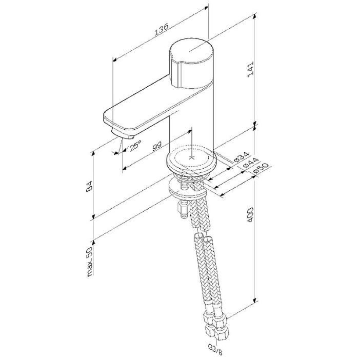 F85A02500 X-Joy, TouchReel смеситель для умывальника, хром, шт.