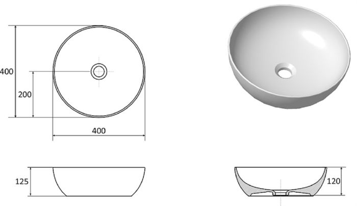 Раковина-чаша Ravak Uni Slim 40 XJX01140003 Белая