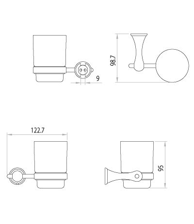 Стакан для зубных щеток Lemark Standard LM2136C, Хром