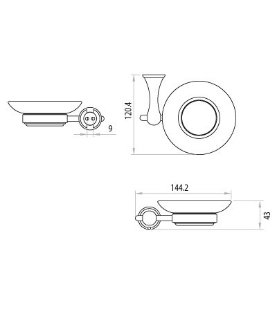 Мыльница Lemark Standard LM2143C, Хром