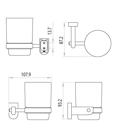 Стакан для зубных щеток Lemark Omega LM3136C, Хром