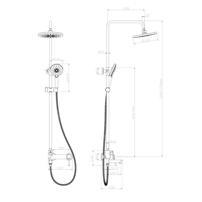 Душевая система Lemark Minima LM3862C, Хром