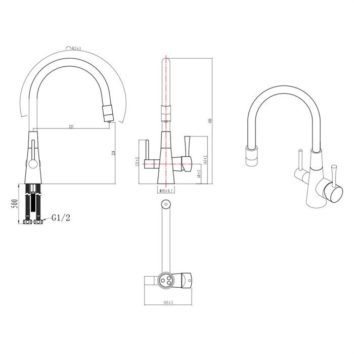 Смеситель для кухни Lemark Comfort LM3075GM, Графит