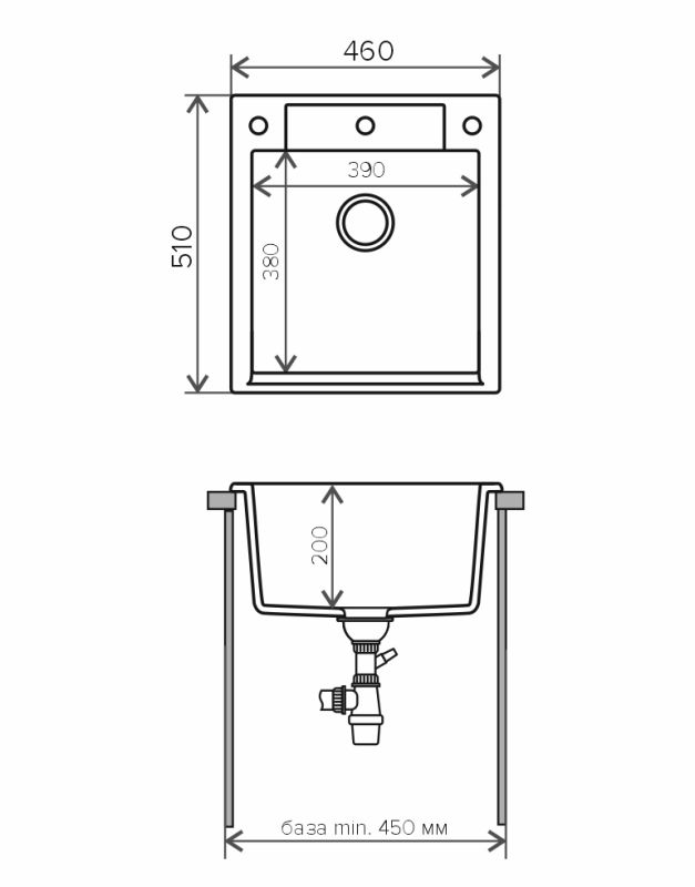 Кухонная мойка Polygran Argo-460 №36 473363 Белый хлопок