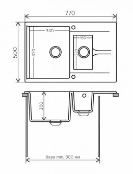 Кухонная мойка  Polygran (Brig -770 бежевый №27) (621428)