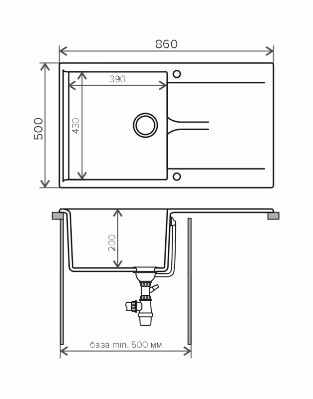 Кухонная мойка Polygran Gals-860 №14 407992 Серая