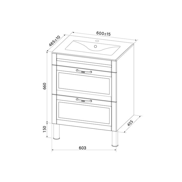 Тумба с умывальником IDDIS Oxford 60 см (OXF60W0i95K)