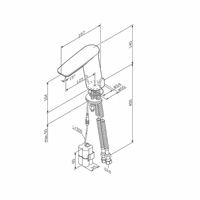 F50A02322 Inspire V2.0 смеситель для умывальника сенсорный, черный, шт.