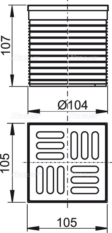 Решетка 105 ? 105 нержавеющая сталь, арт. APV0300