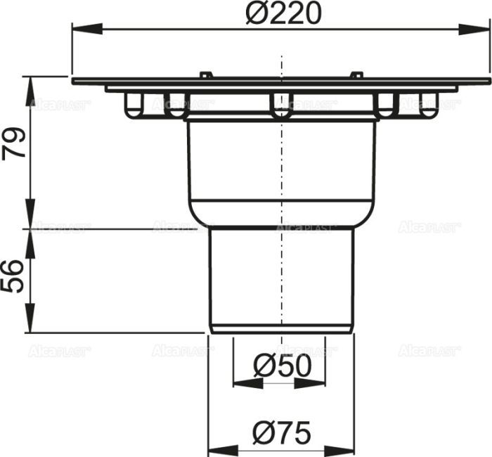 Корпус сливного трапа DN50/70 мм прямой,APV4000