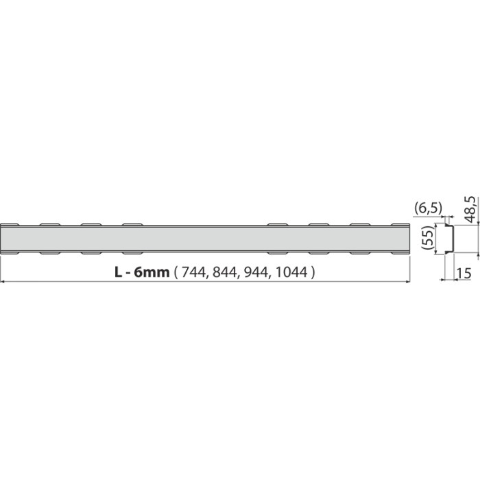 Решетка для водоотводящего желоба, нержавеющая сталь-мат, арт. SOLID-750M