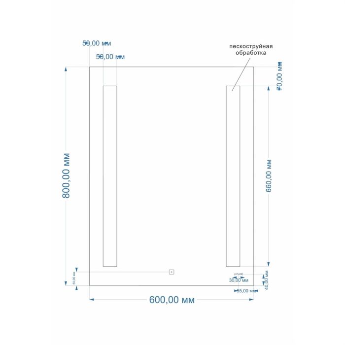 Зеркало Cersanit BASE 020 60 с подсветкой прямоугольное (KN-LU-LED020*60-b-Os)