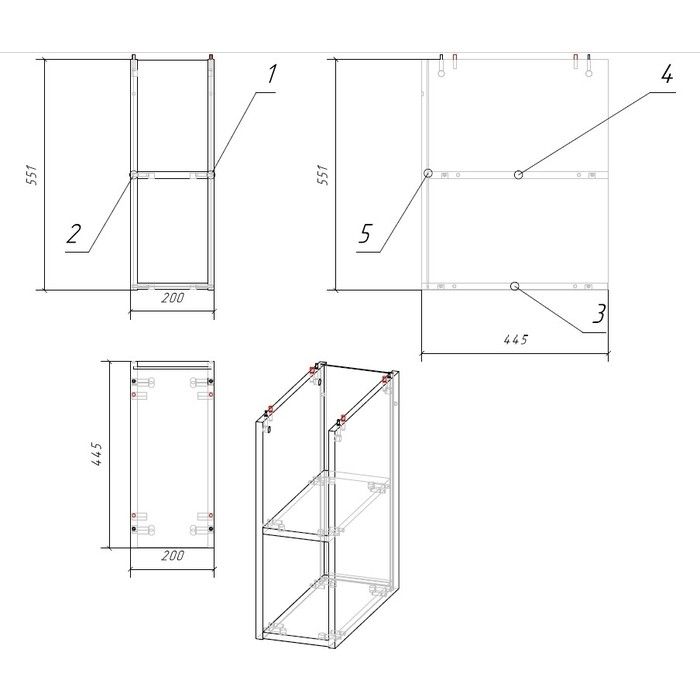 Модуль для тумбы Cersanit MODUO 40 44,7x20 дуб (SB-MD-MOD40-SZ)