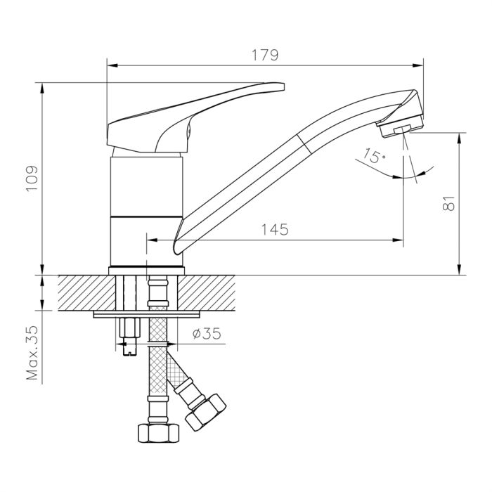 Смеситель для раковины DECOROOM DR21 (DR21012)