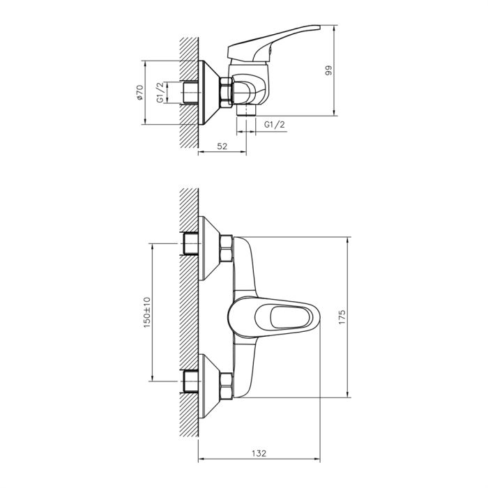 Смеситель для душа DECOROOM DR21 (DR21055)