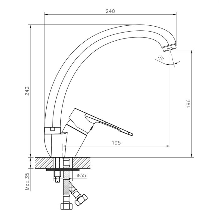 Смеситель для кухни DECOROOM DR23 (DR23021)