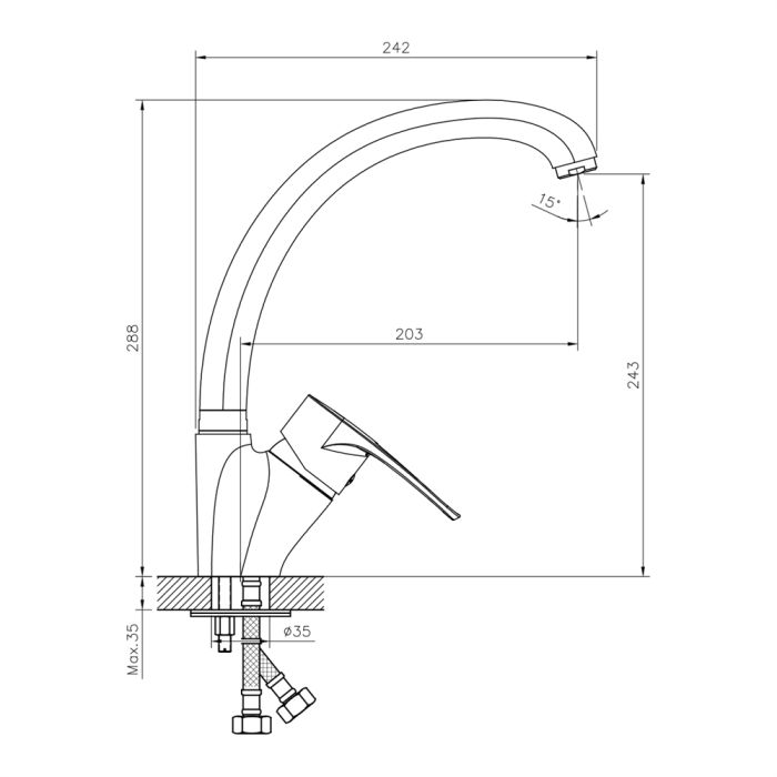 Смеситель для кухни DECOROOM DR70 (DR70021)