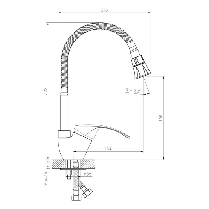 Смеситель для кухни DECOROOM DR71 (DR71022)