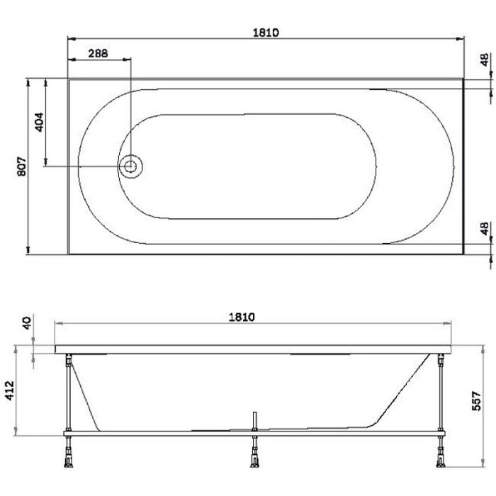 W94A-180-080W-A X-Joy Ванна акриловая 180х80