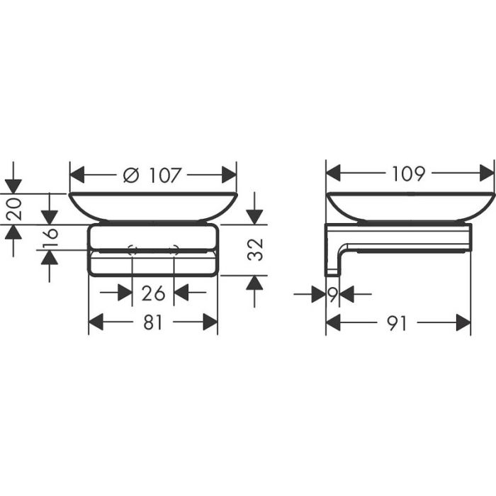 Мыльница AddStoris Hansgrohe 41746000, хром