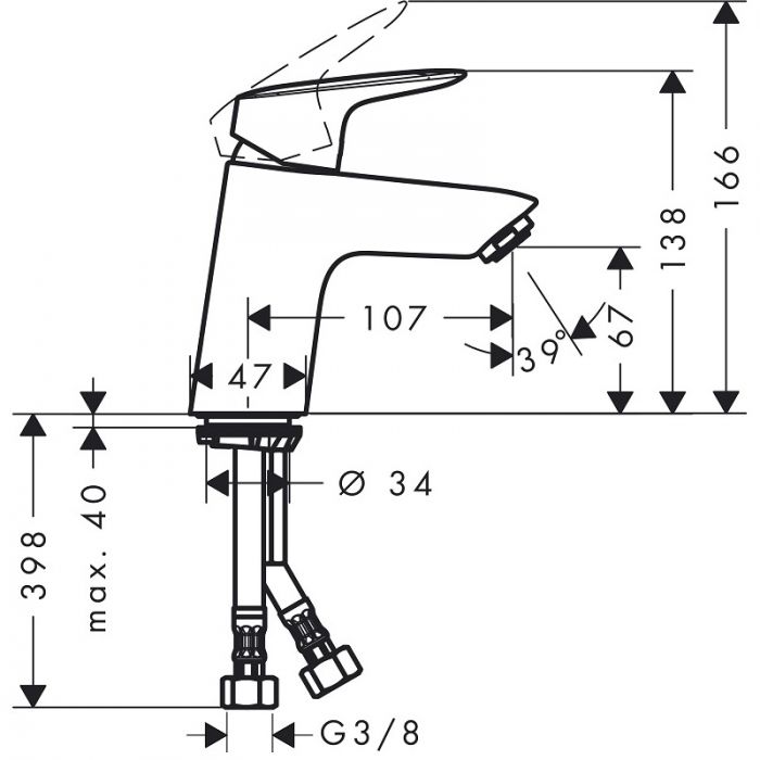 Смеситель для раковины Hansgrohe Logis 71071000