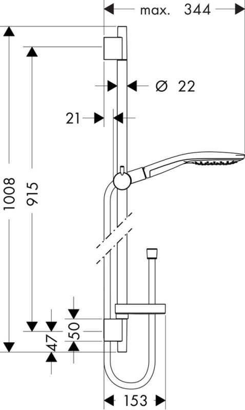 Душевой гарнитур Hansgrohe Raindance Select 150 3iet 90cm хром 27803000