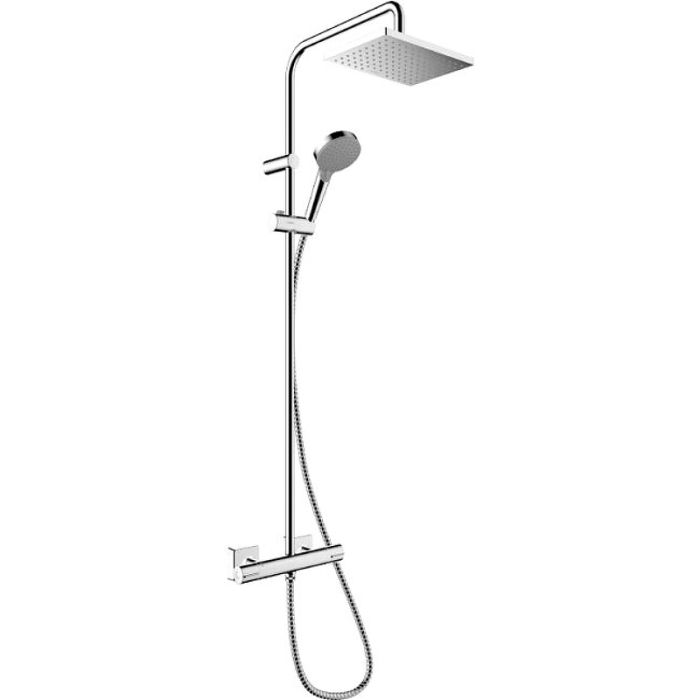 Душевая система Showerpipe 230 1jet с термостатом Hansgrohe Vernis Shape 26286000 хром