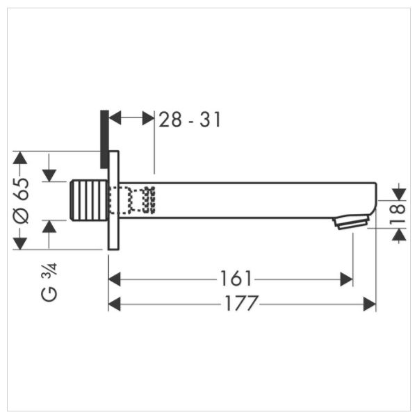 Излив на ванну Hansgrohe 14420000