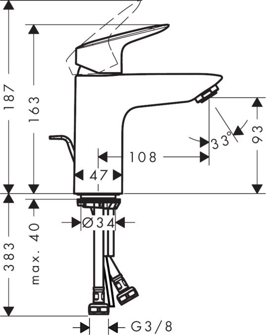 Смеситель для раковины Hansgrohe Logis 71100000