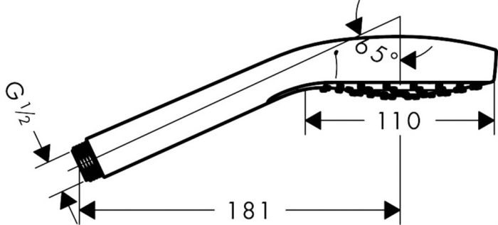 Ручной душ Hansgrohe Croma Select S 1jet 26804400, белый/хром