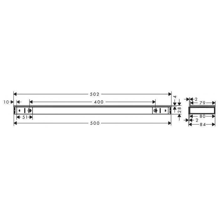 Полка Hansgrohe Rainfinity Shelf 500 26844000, хром