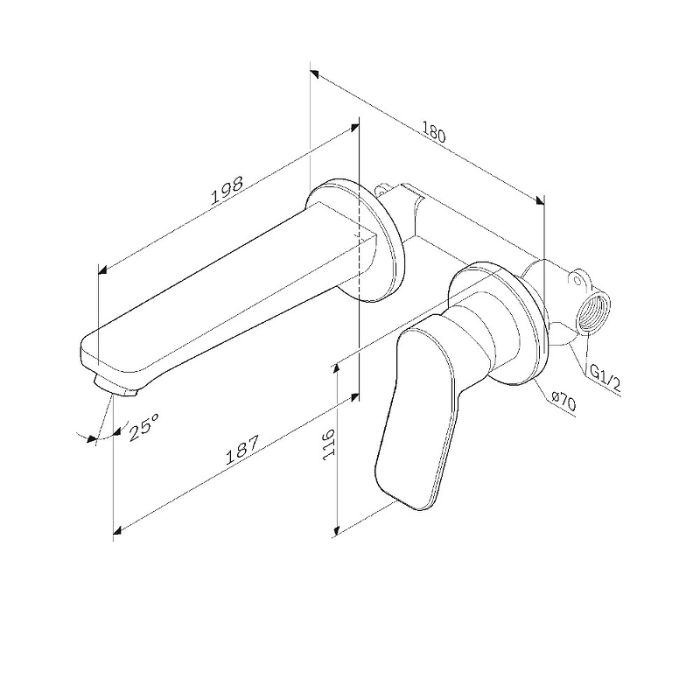 F85A72600 X-Joy, смеситель д/умывальника, монтируемый в стену, хром, шт.