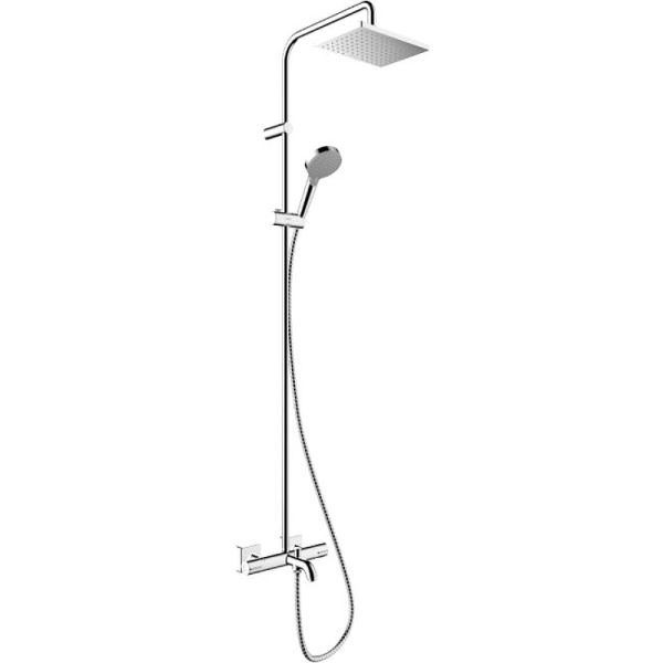 Душевая система Showerpipe 230 1jet с термостатом для ванны Hansgrohe Vernis Shape 26284000 хром