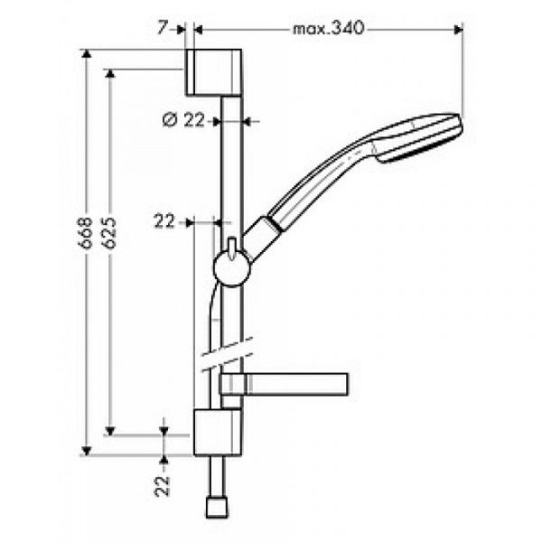 Душевой гарнитур Hansgrohe Croma 100 1jet/Unica 65cm 27717000