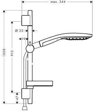 Душевой гарнитур Hansgrohe Raindance Select 150 3iet 90cm белый/хром 27803400