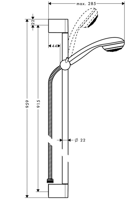 Душевой гарнитур Hansgrohe Crometta 85 90cm 1jet/Unica 27729000