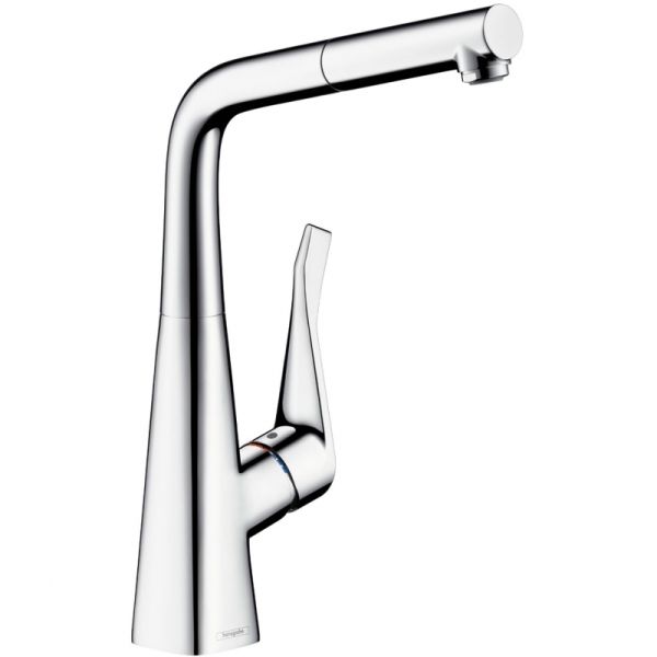 Смеситель для кухни с выдвижным душем Hansgrohe Metris 14821000